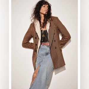 Free People Ashby Plaid Blazer XS